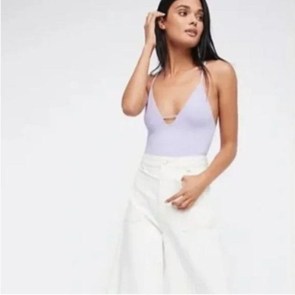 NEW Intimately Free People Move Along lavender purple bodysuit M/L - Picture 1 of 8